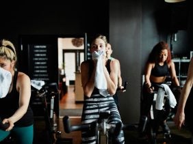 Woman doing sport in the gym.